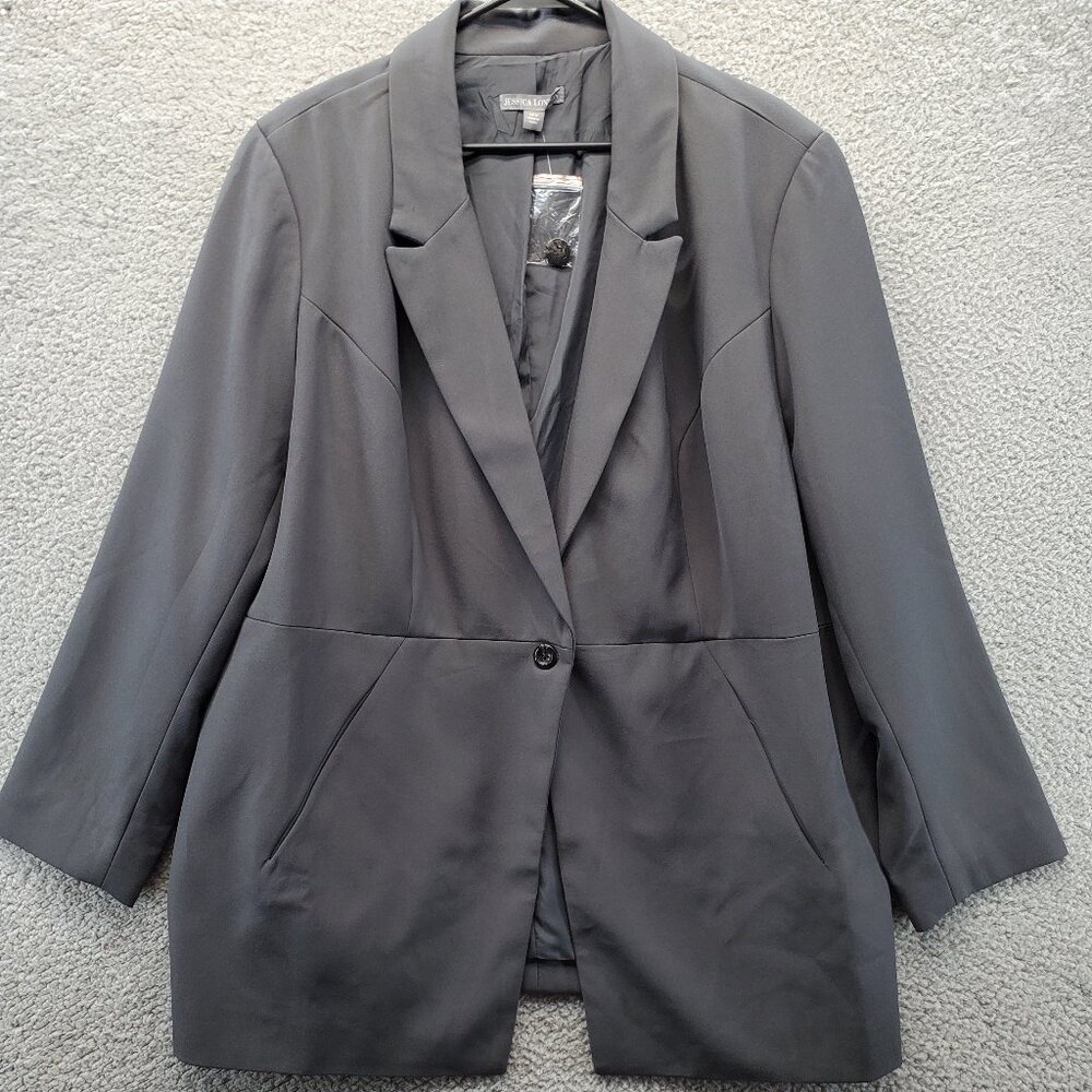 Jessica London Gray One-Button‎ Blazer 24 New with out tags